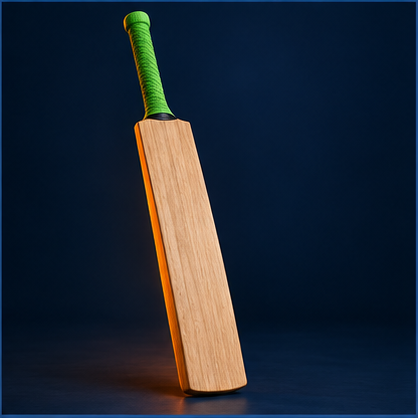 Kashmir willow cricket bat with green grip